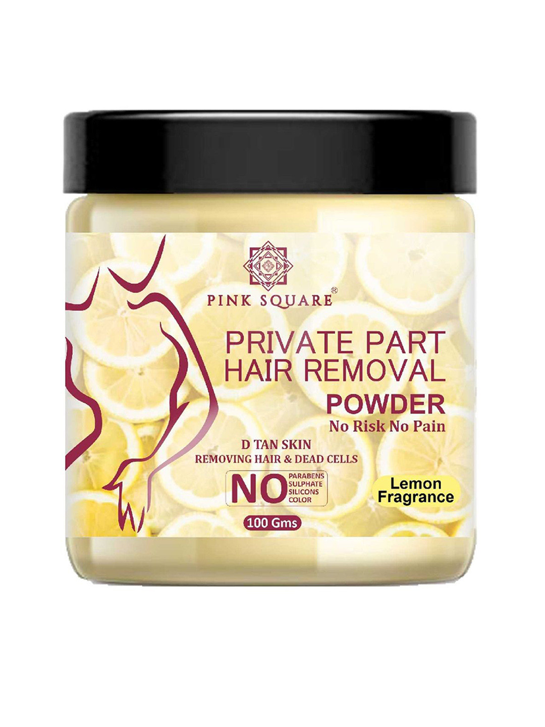 Pink Square Lemon Fragrance Hair Removal Powder - 100 g
