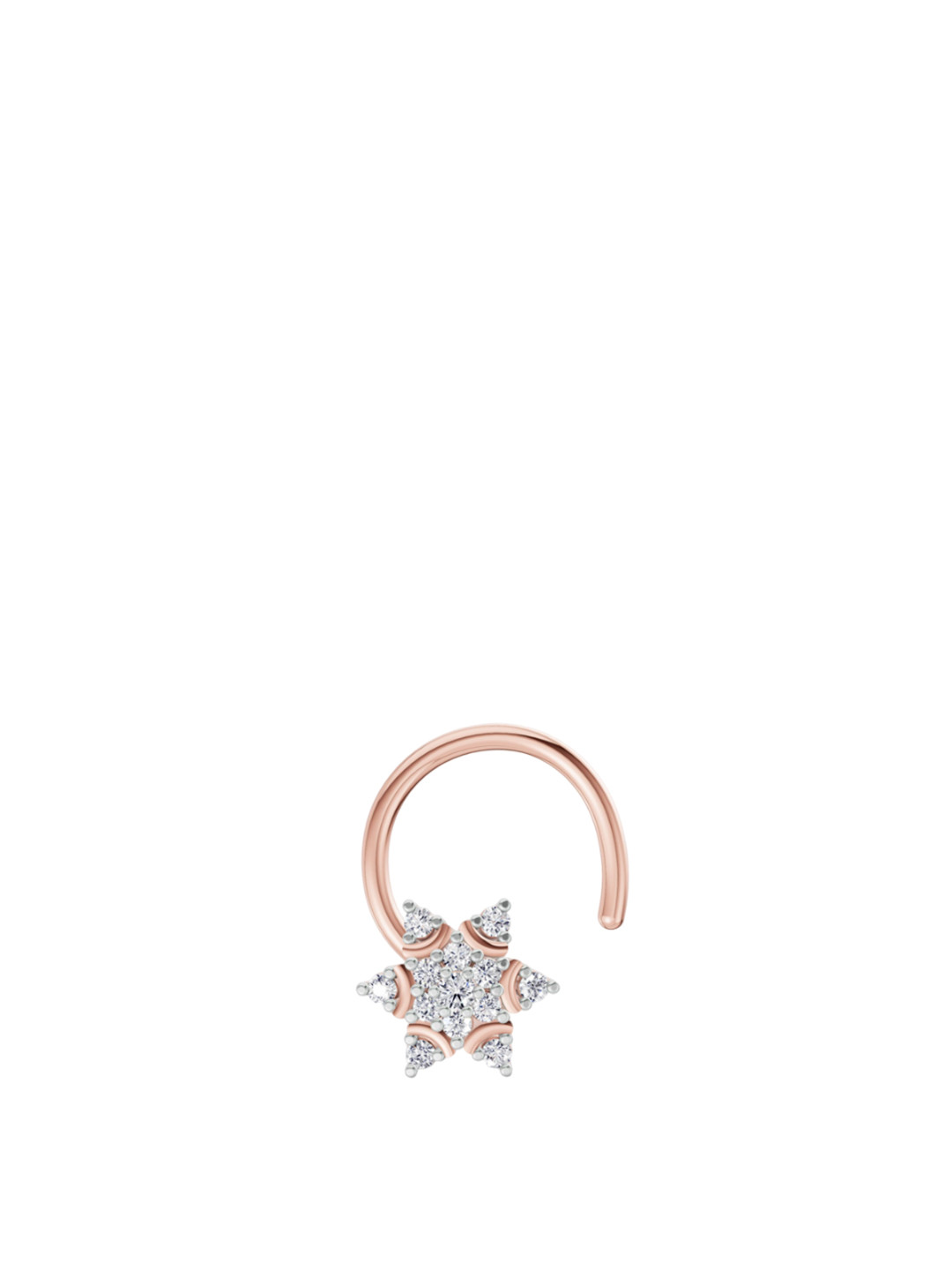 Sparkles Women 14 KT Rose Gold Nosepin With 0.05 Carat Round Lab Grown Diamonds- 0.4 g