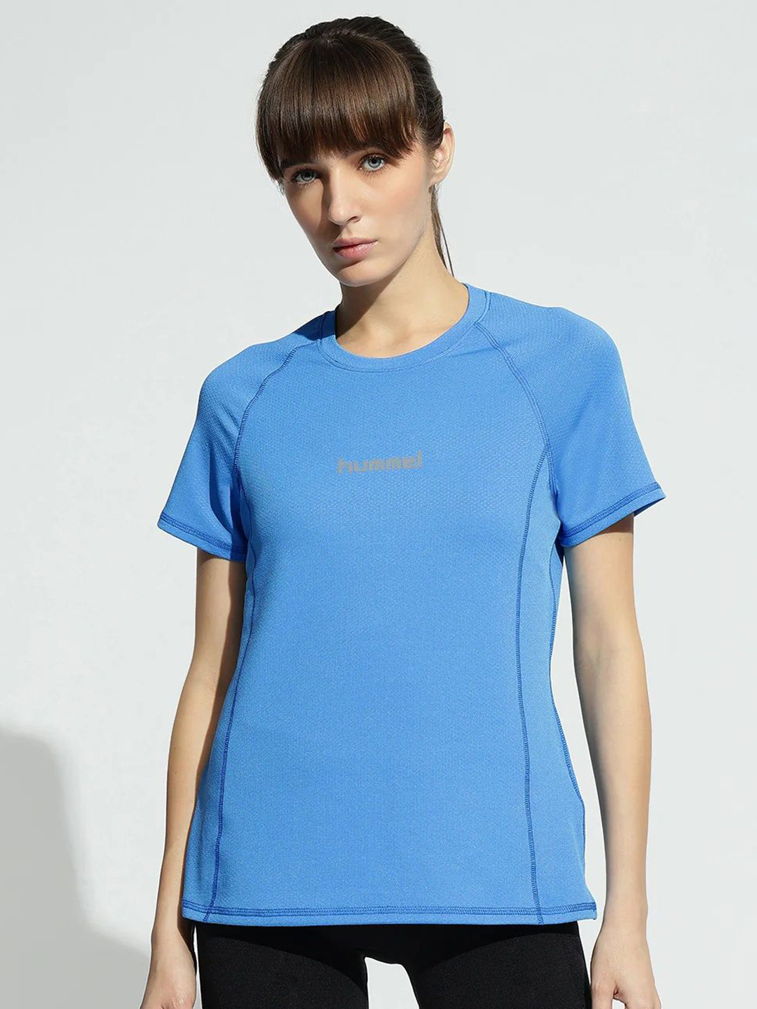 hummel Brand Logo Printed Round Neck Antimicrobial Regular Fit T-shirt