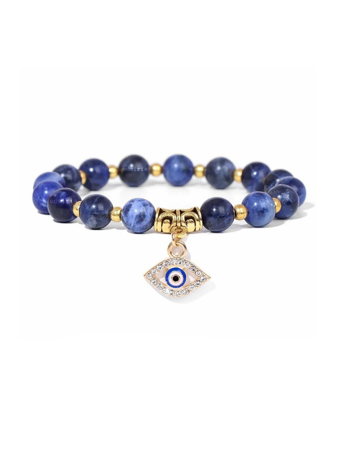 EDMIRIA Unisex Lucky Turkish Evil Eye Nazariya Pendant Beads Armlet Bracelet