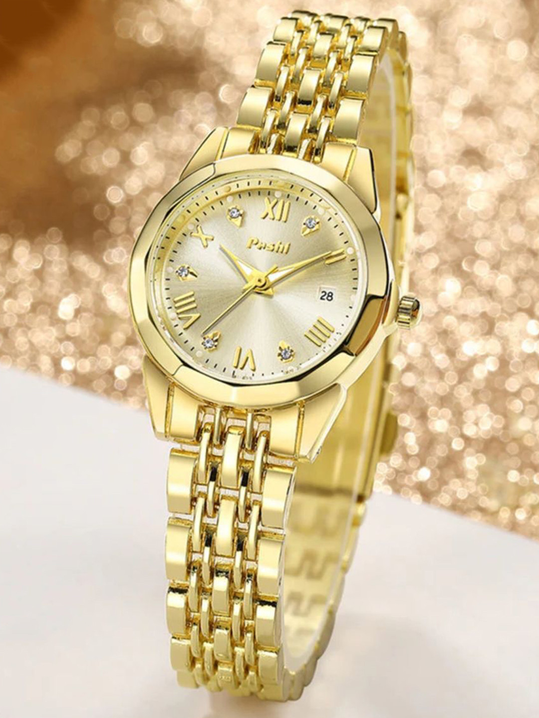 Poshi Women Round Dial & Bracelet Style Straps Analogue Watch POSW7-716955309165-GOLD