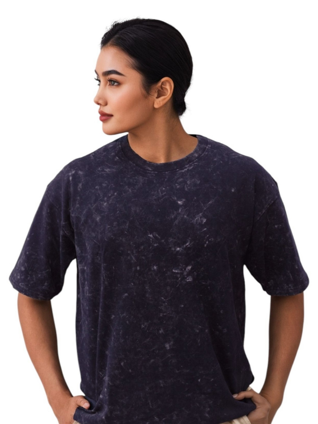 StitchyRich Unisex Acid Wash Blue T-shirt