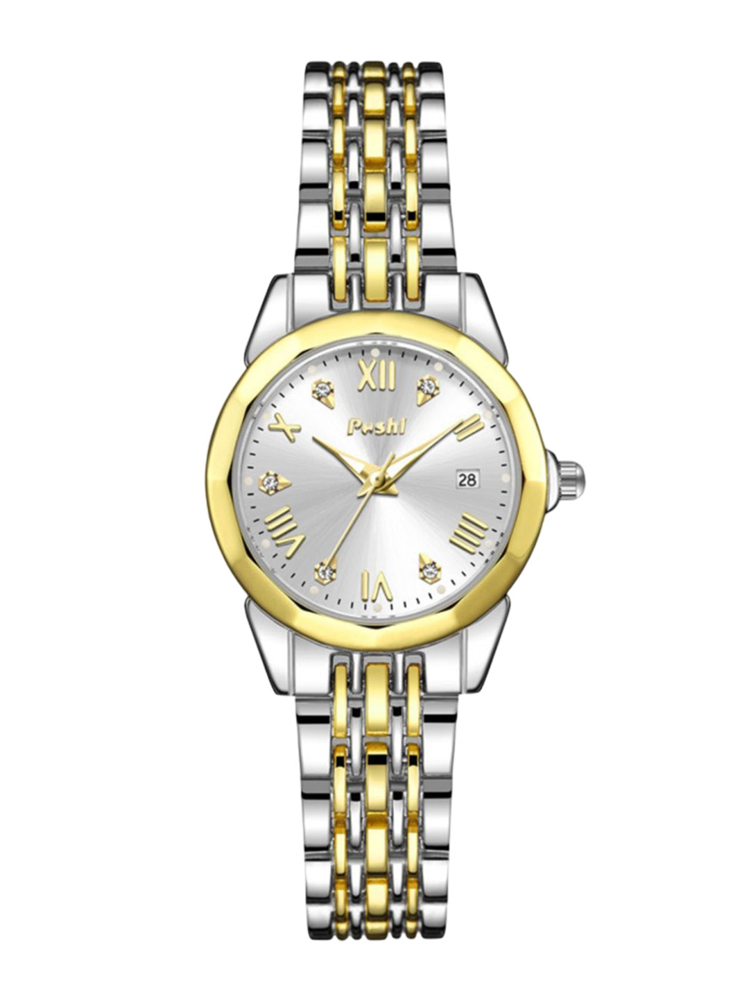 Poshi Women Round Dial & Stainless Steel Straps Analogue Watch POSW9-716955309165-WHITE