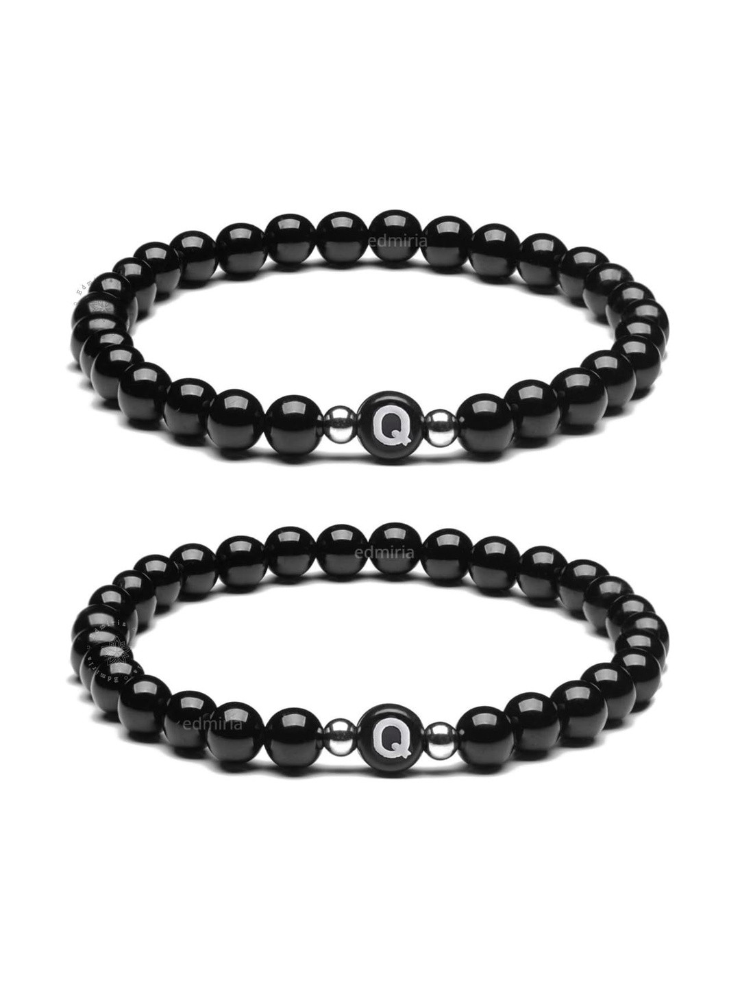 EDMIRIA Unisex Set of 2 Initial Letter Name Bangle-Style Bracelet