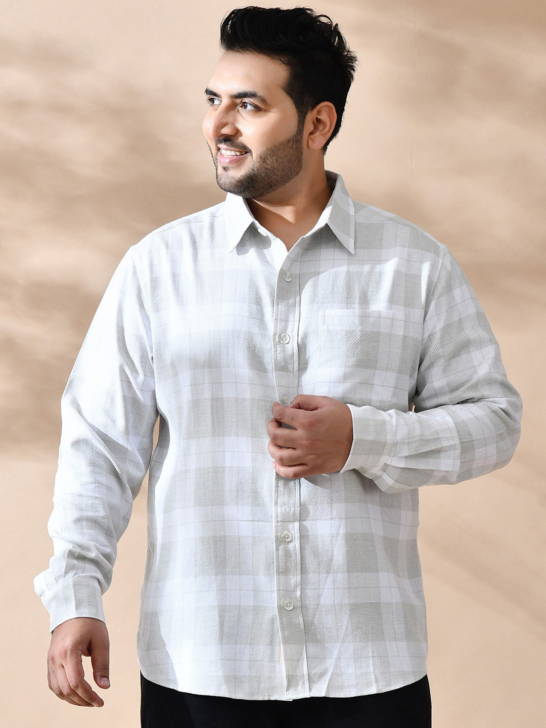 NEON CHILLIE Other Checks Checked Spread Collar Cotton Shirt