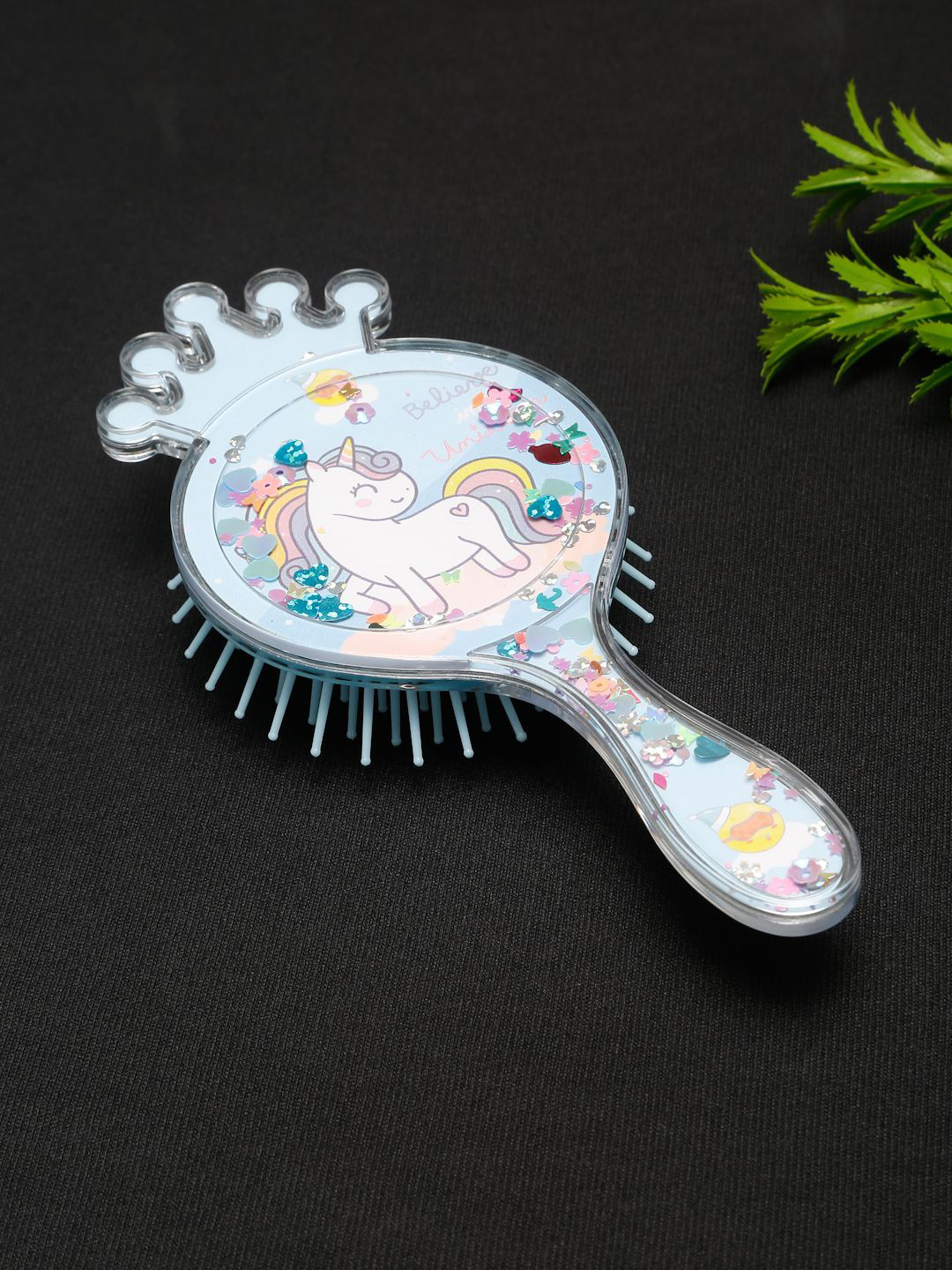 Stoln Girls Unicorn Theme With Glittery Hair Brush