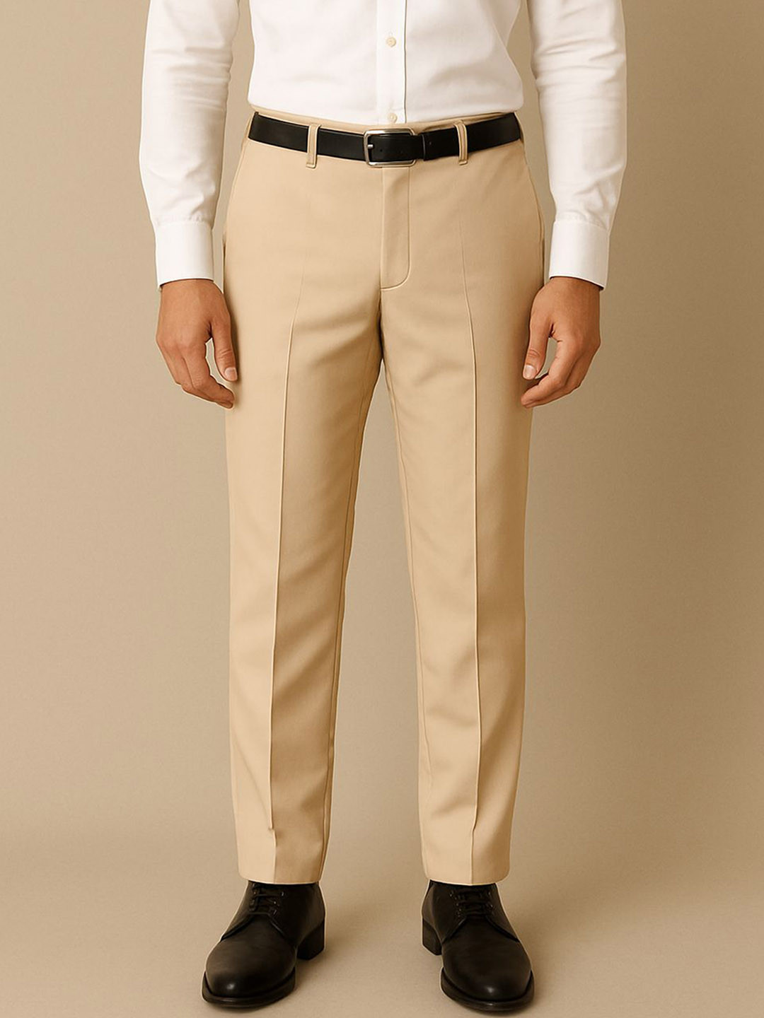 STREETVIBES Men Original  Mid-RiseEasy Wash Formal Trousers