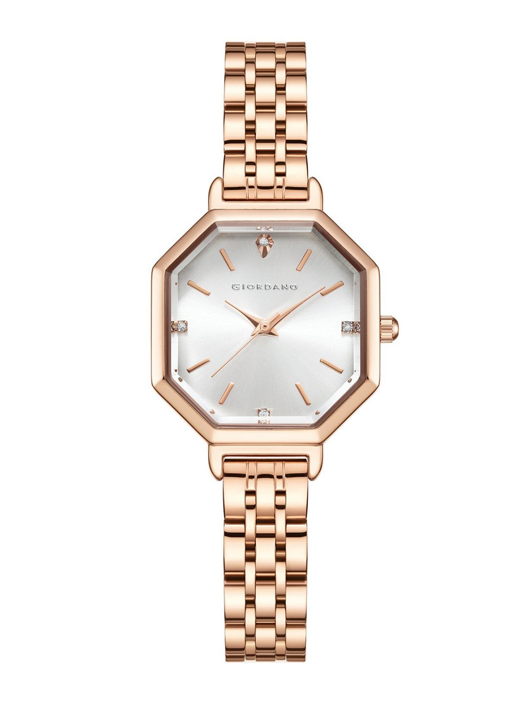 GIORDANO Women Octagonal Dial Stainless Steel Straps Analogue Watch GZ-60113-33