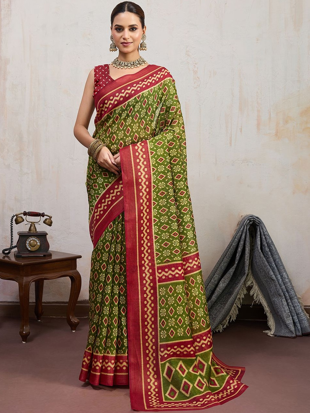BFM Ethnic Motifs Printed Pure Cotton Saree