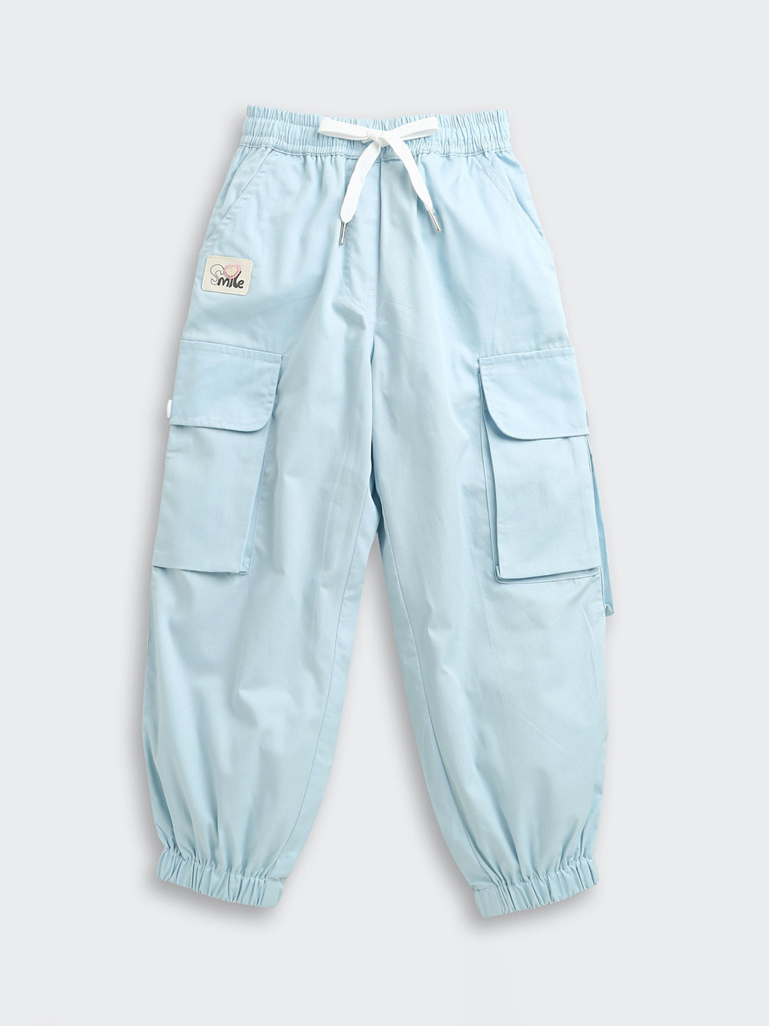 Tiny Girl Girls Mid Rise Regular Fit Easy Wash Cotton Cargos Trousers