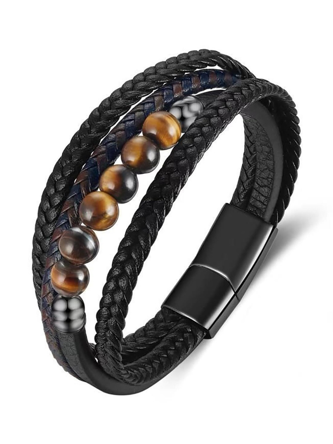 EDMIRIA Ceramic Tiger Eye Braided Bracelet