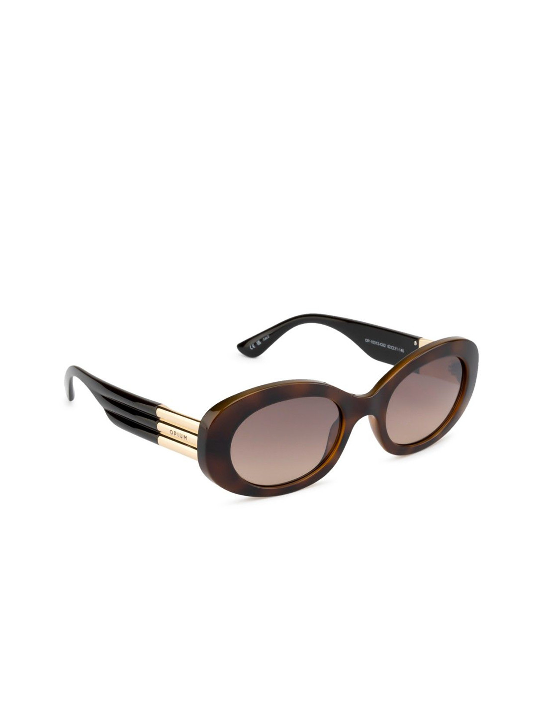 OPIUM Women Oval Brown Uv Protection Sunglass