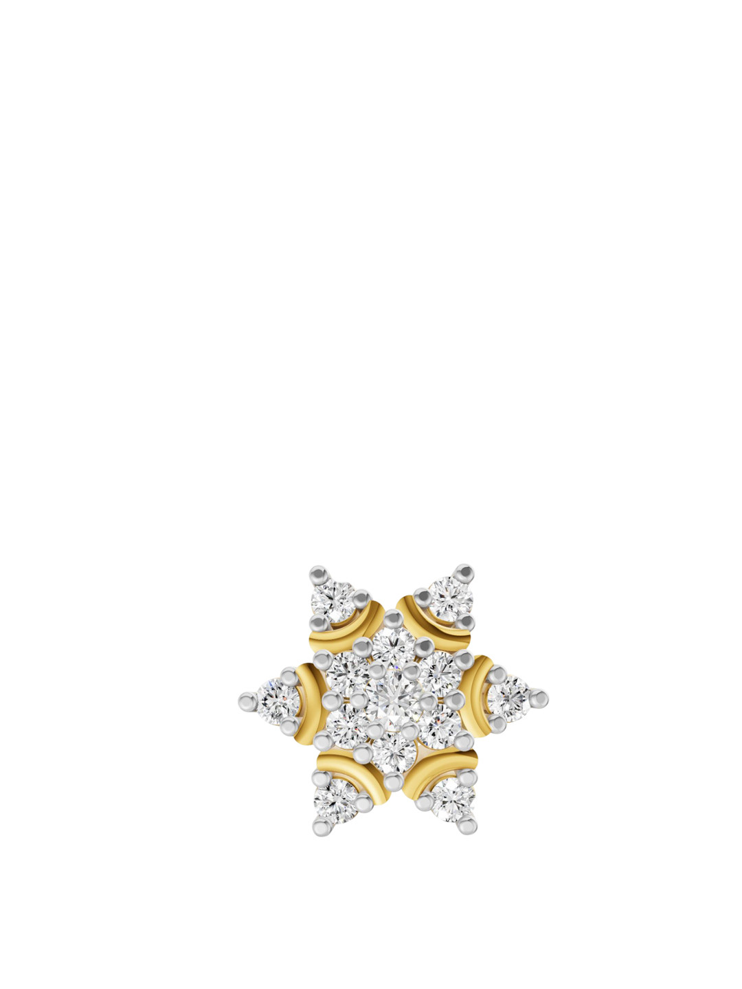 Sparkles Women 14 KT Gold Nosepin With 0.05 Carat Round Cluster Lab Grown Diamond- 0.4 g