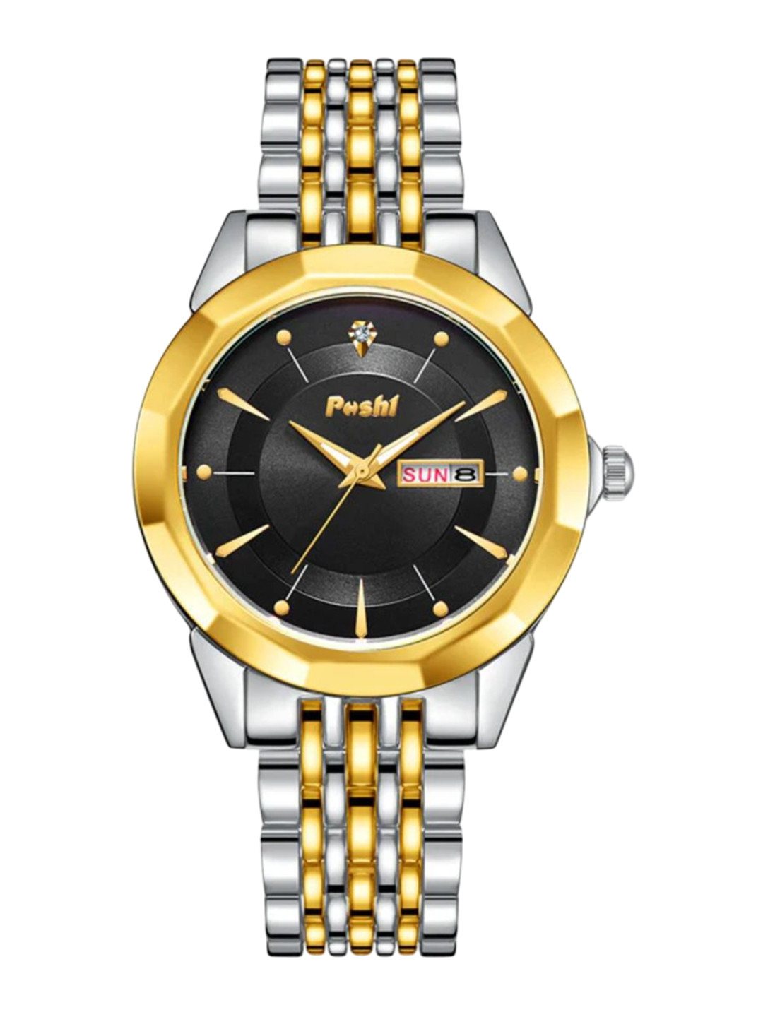 Poshi Men Round Dial & Bracelet Style Straps Analogue Watch POSW37-720956708785-BLACK