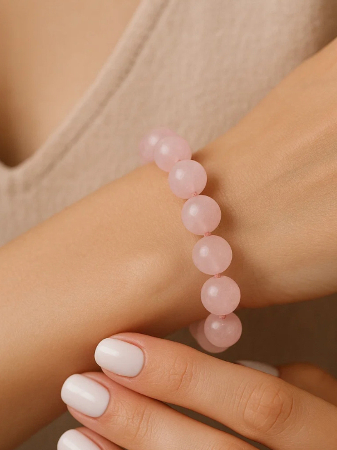 Basraa Women Rose Quartz Crystal Bracelet
