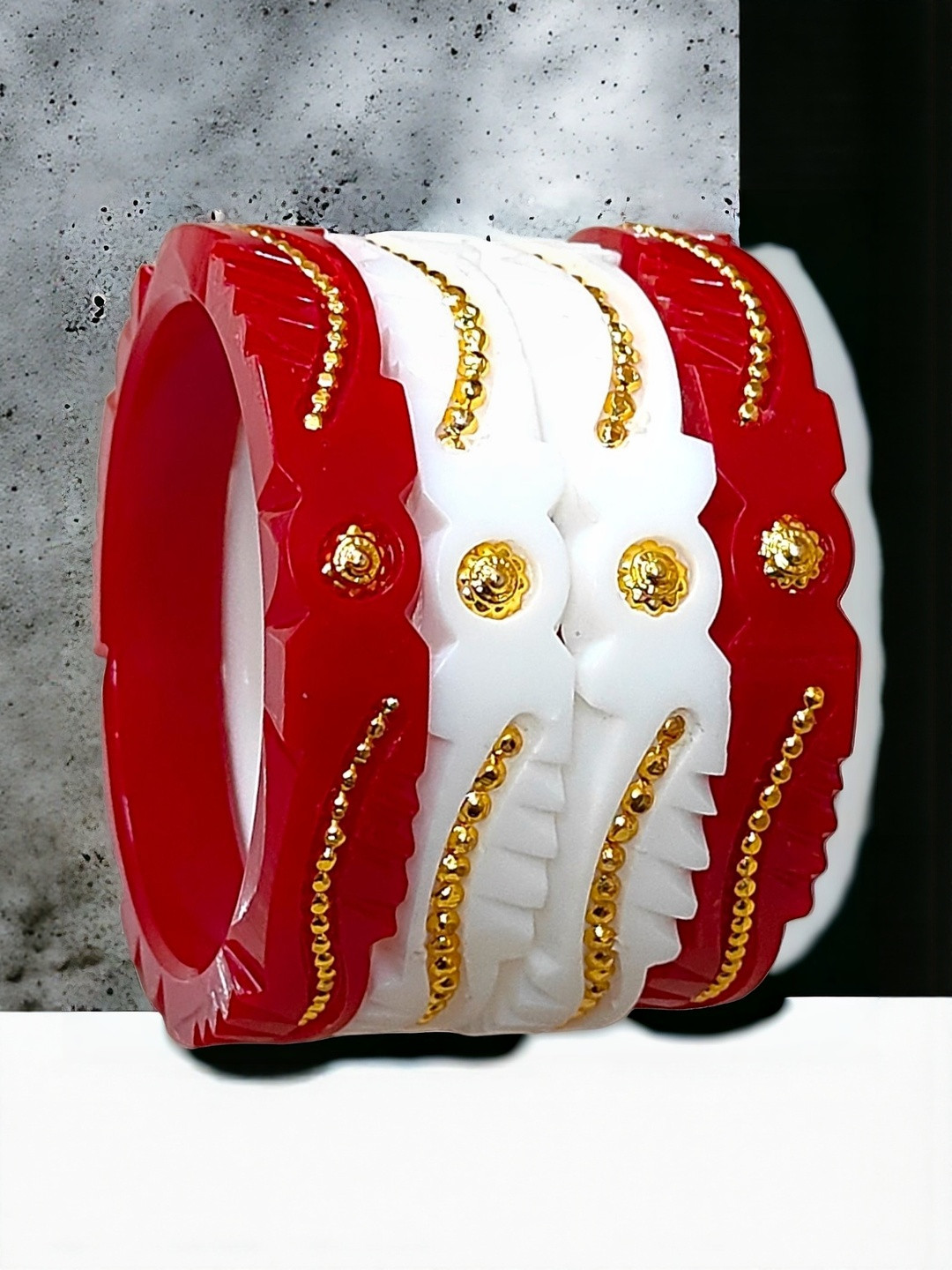 MAA sitala store Set of 4 Brass-Plated Plastic