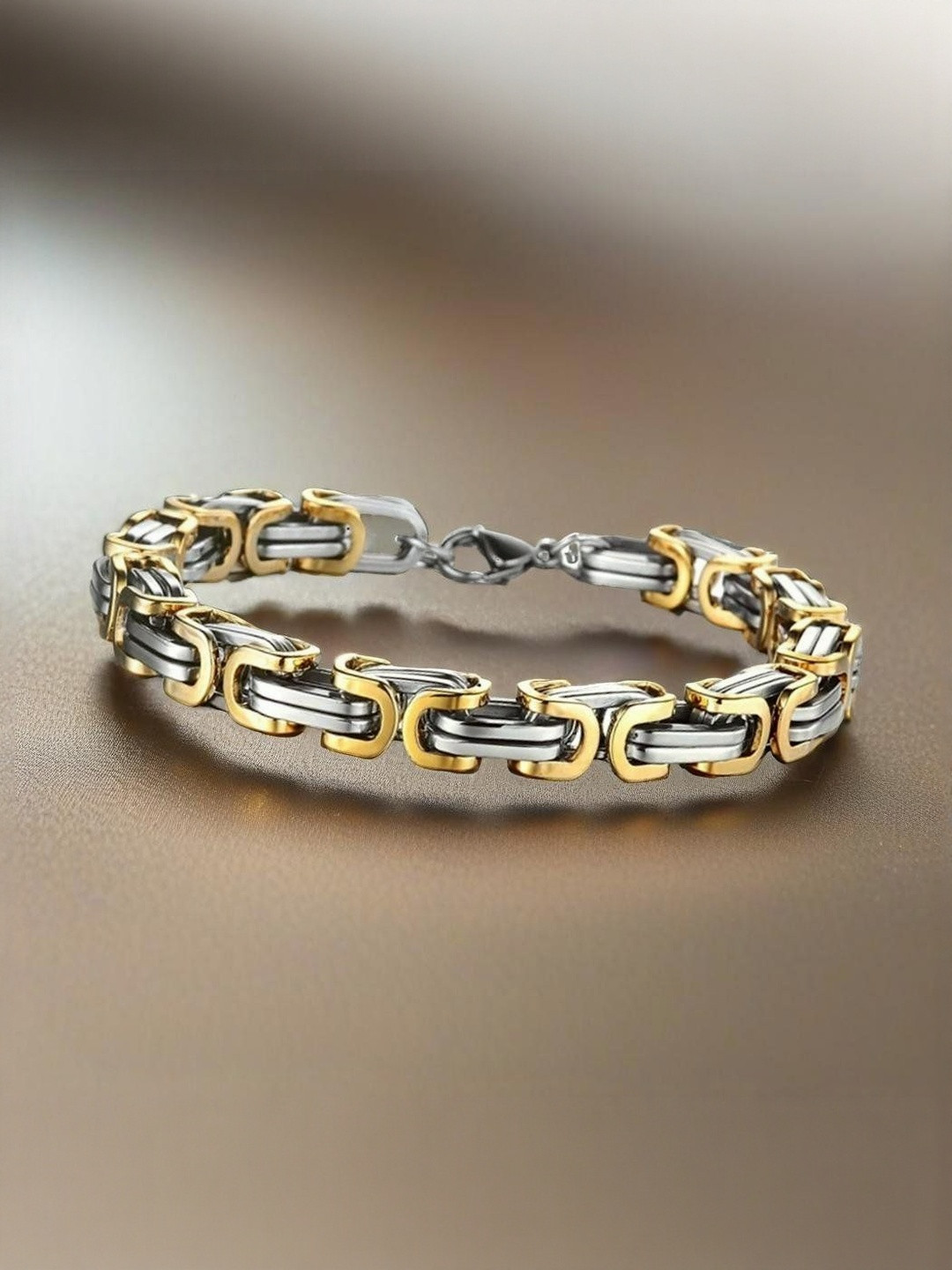 Vientiq Men Gold Alloy Link Chain Bracelet