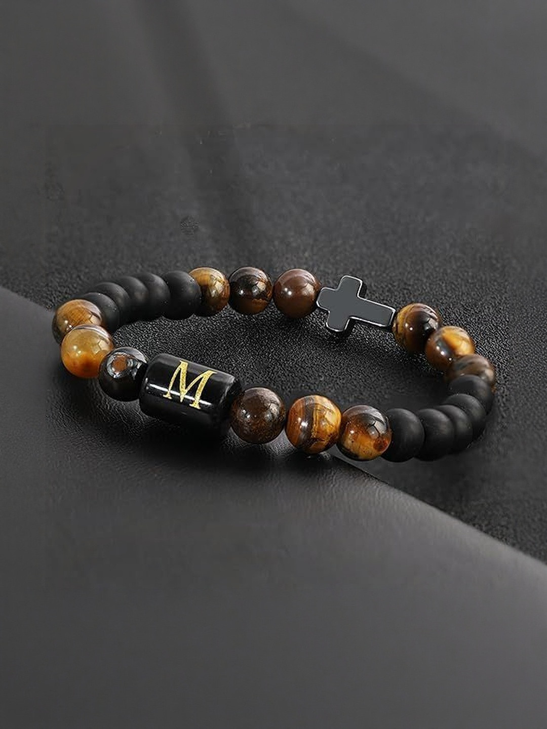 EDMIRIA Multi Ceramic Personalized Initial Beaded Bracelet with Alphabet Letter