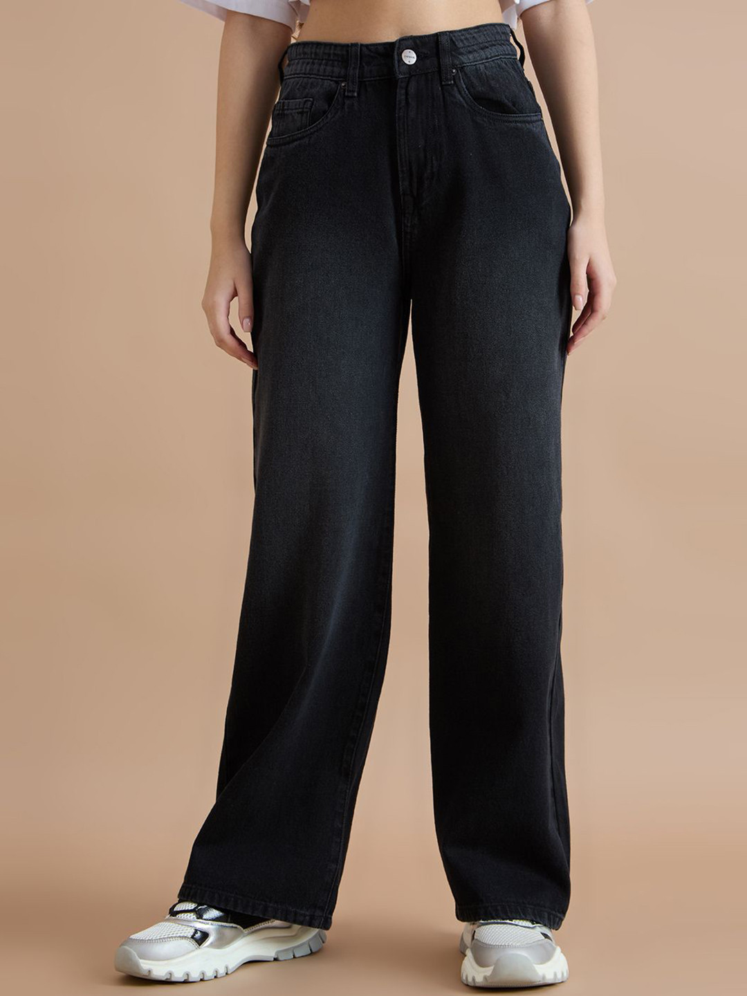 TARAMA Women Wide Leg High-Rise Light Fade Jeans