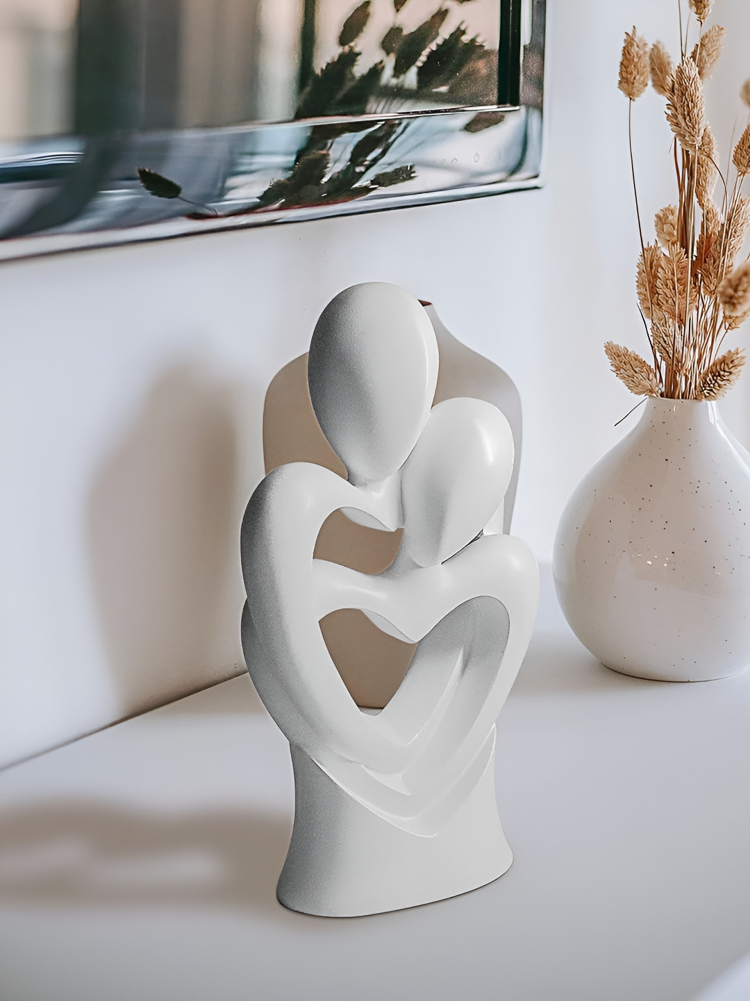 Ascension White Couple Ceramic Figurine Showpiece