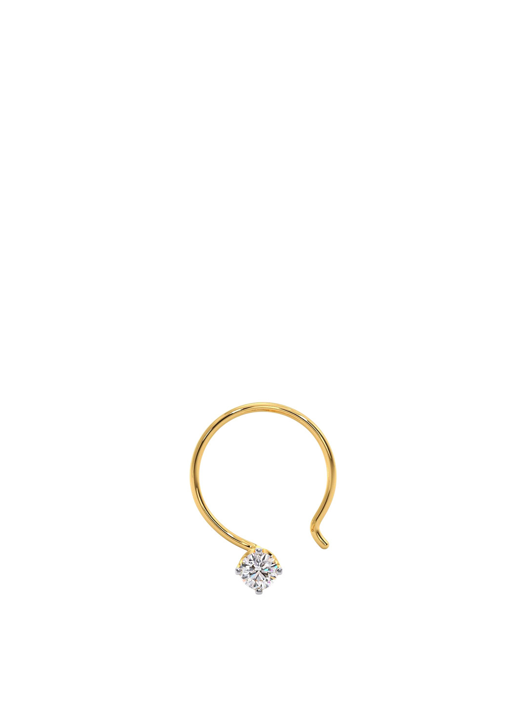 CANDERE A KALYAN JEWELLERS COMPANY Women18Kt Gold Diamond Studded Nose Pin -0.20