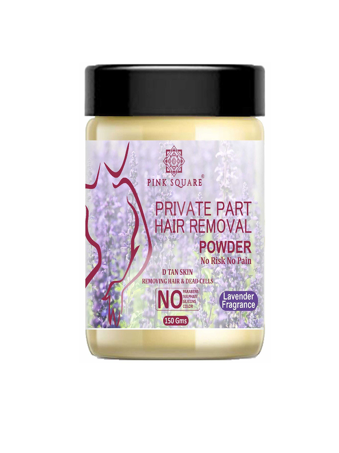 Pink Square Lavender Fragrance Hair Removal Powder - 150 g