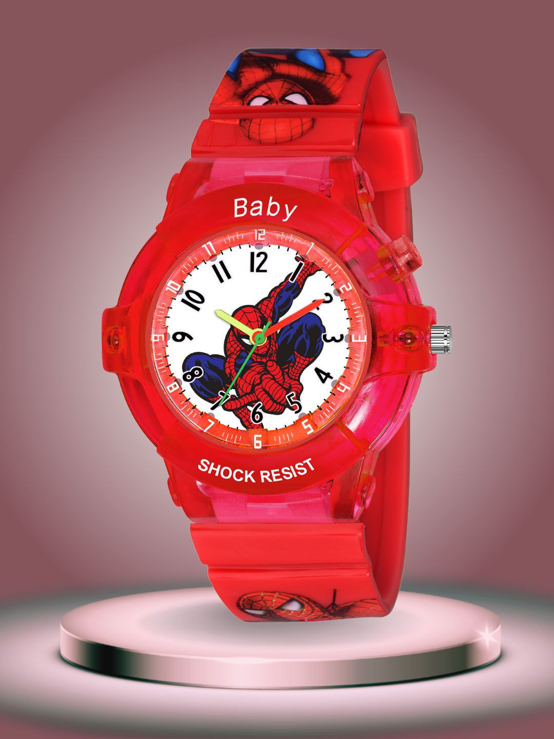 PAPIO Kids Dial & Straps Analogue LED Backlight Watch KD-103 RED SPIDER