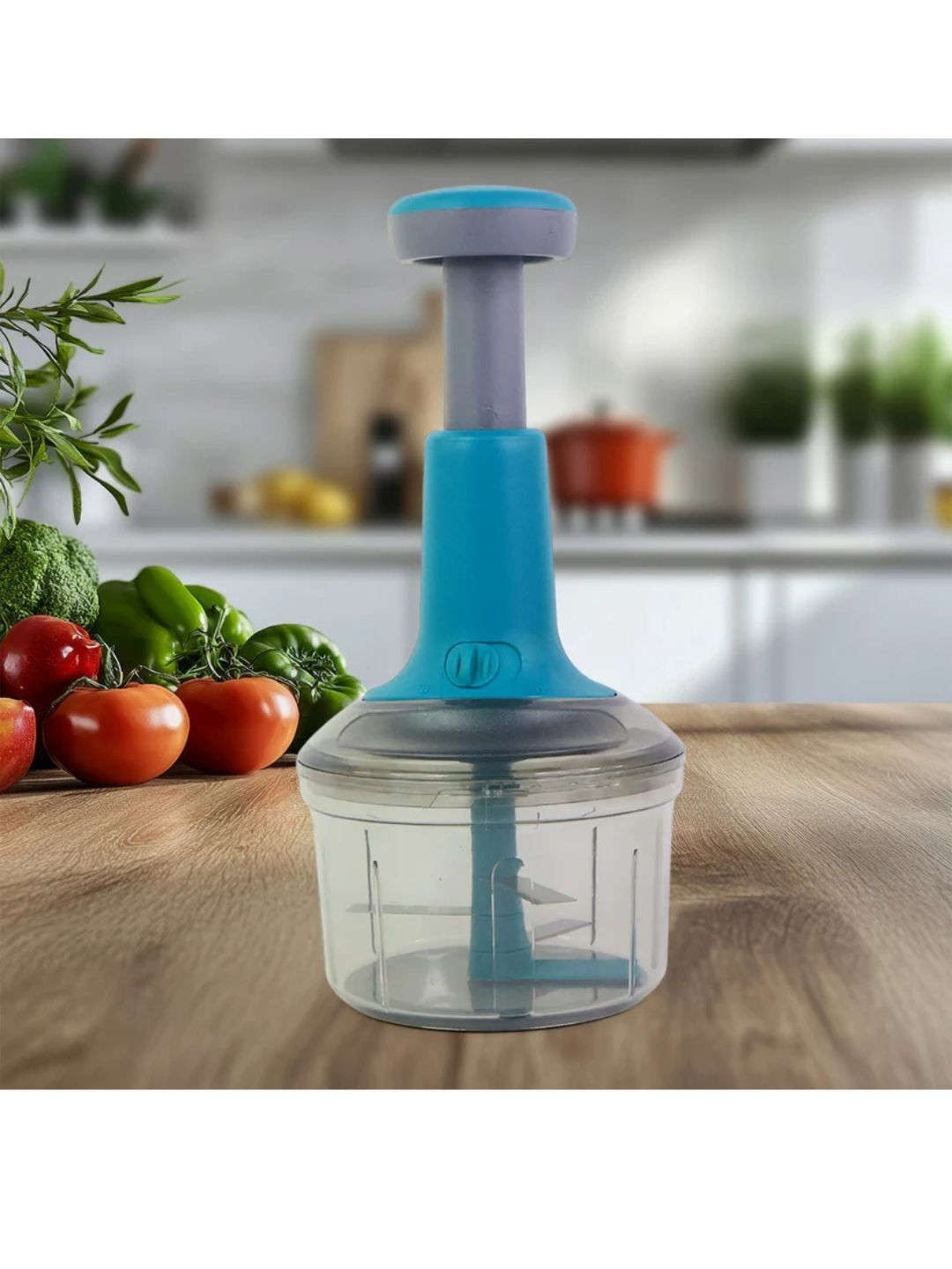 DeoDap Push & Chop Chopper for Vegetable and Fruit Cutter