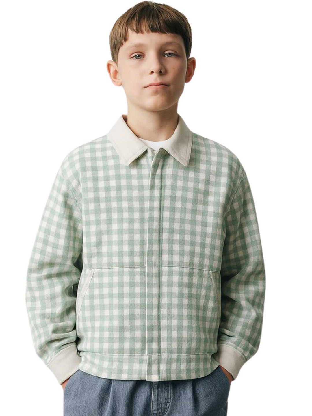 Le Nino Boys Checked Spread Collar Cotton Tailored Jacket