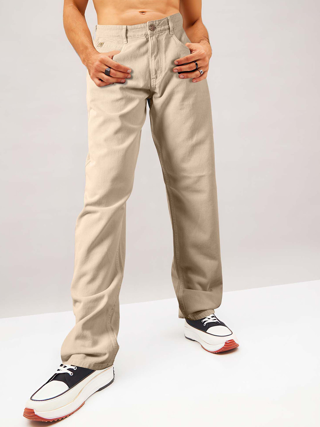 Jb Just BLACK Men Baggy Mid-Rise Acid Wash Cotton Jeans