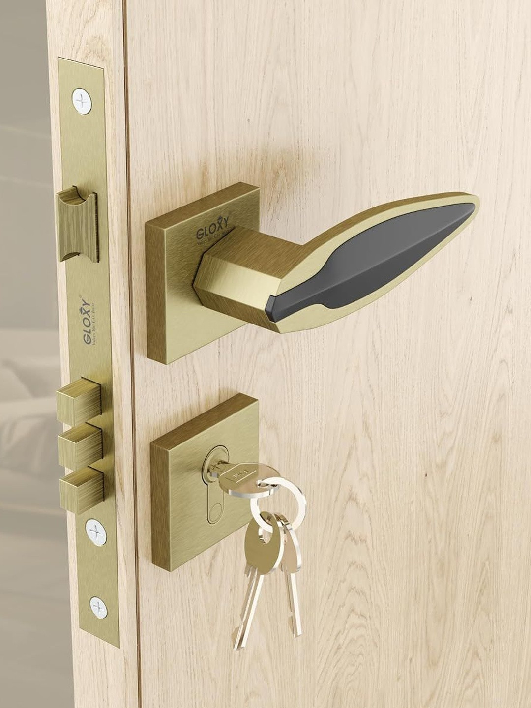 GLOXY Stainless Steel Chrome Finish Door Lock