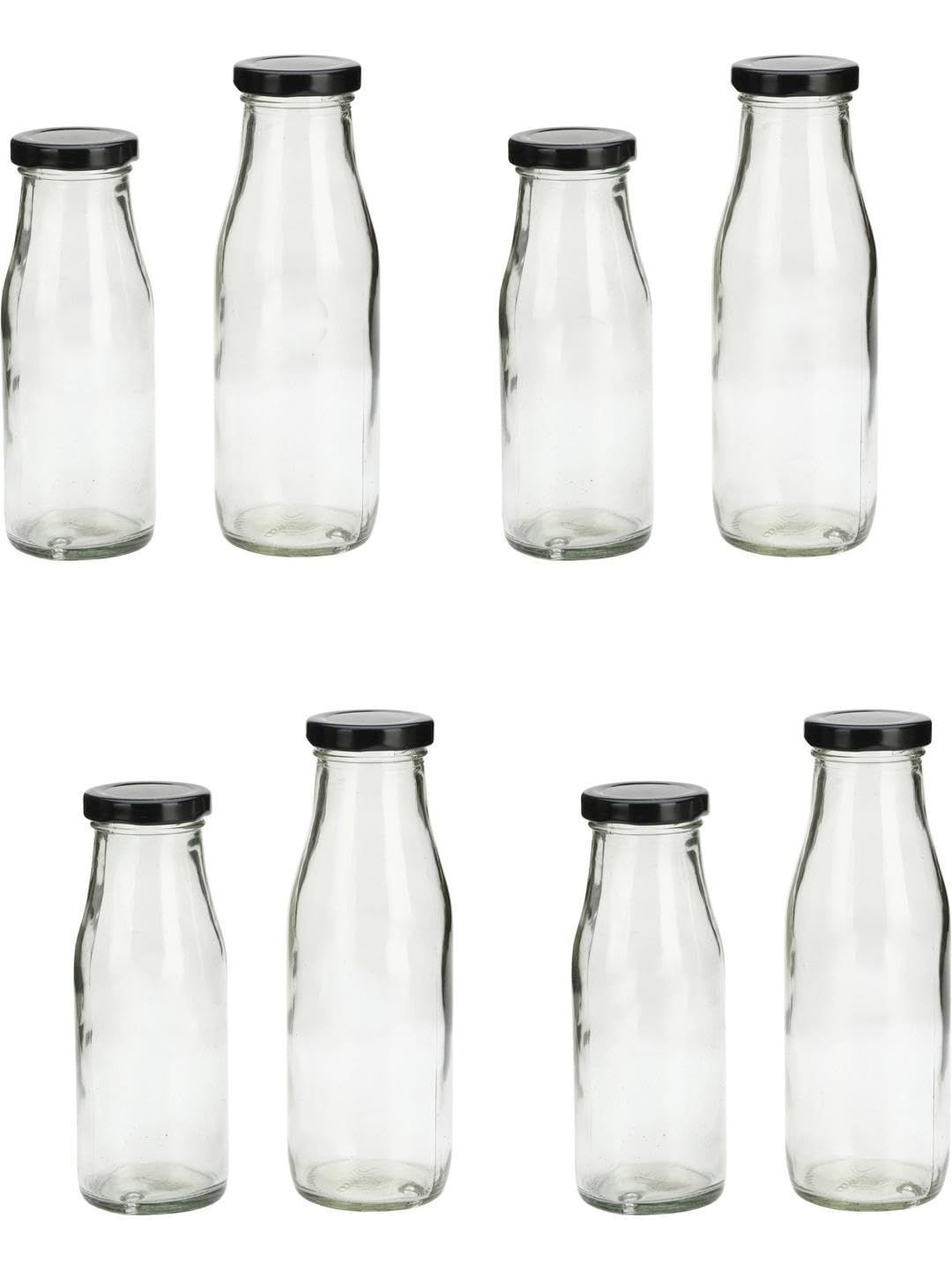 1ST TIME 8 Pieces Transparent Glass Water Bottles 300 ml