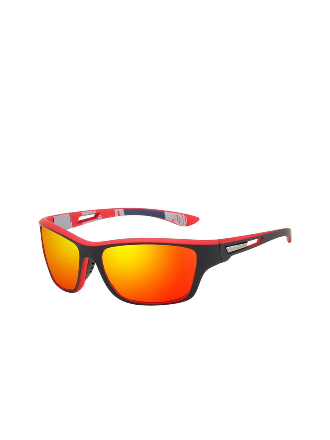 goglassic Unisex Rectangle Sunglasses with Polarised and UV Rider-V1-Orange-Mercury-Orange