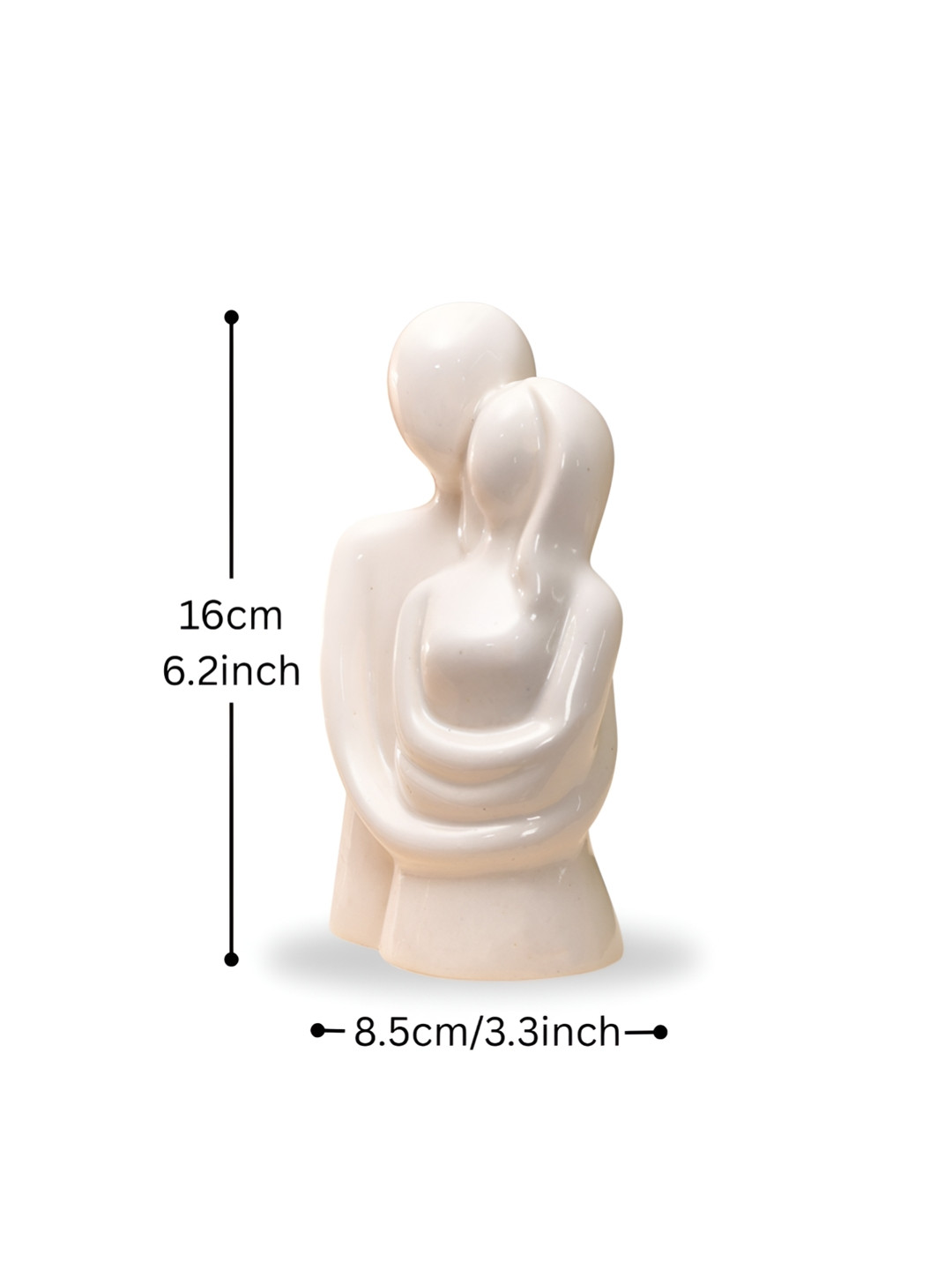 Ascension White 2 Pieces Couple Statue Ceramic Figurine Showpieces