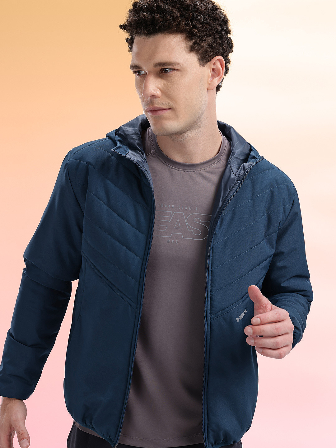 HRX by Hrithik Roshan Hooded Padded-Style Running Jacket with Reflective Elements