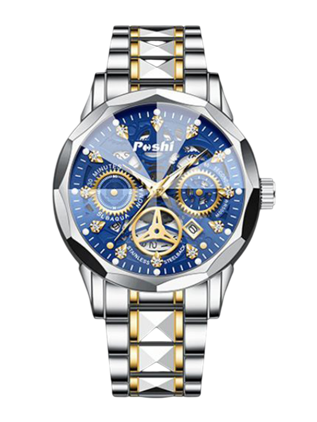 Poshi Men 30 m Water Resistance Stainless Steel Straps Analogue Watch POSW17-848319265574