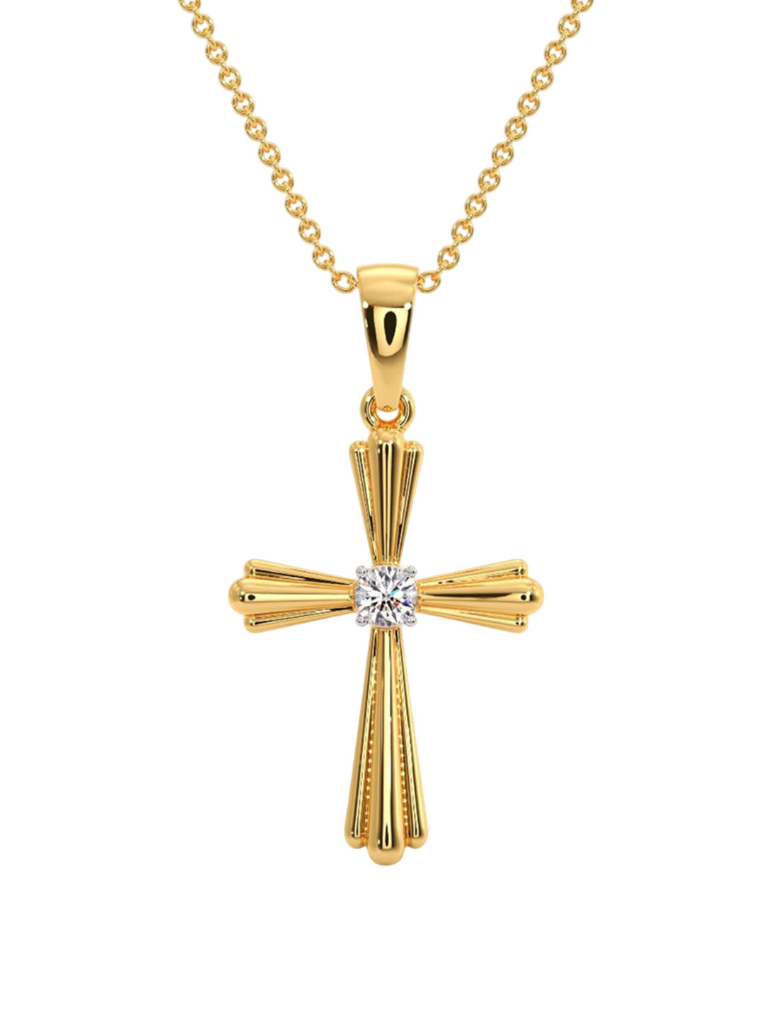 CANDERE A KALYAN JEWELLERS COMPANY Women 14KT Gold Eliot Cross Pendant Diamond -0.98g