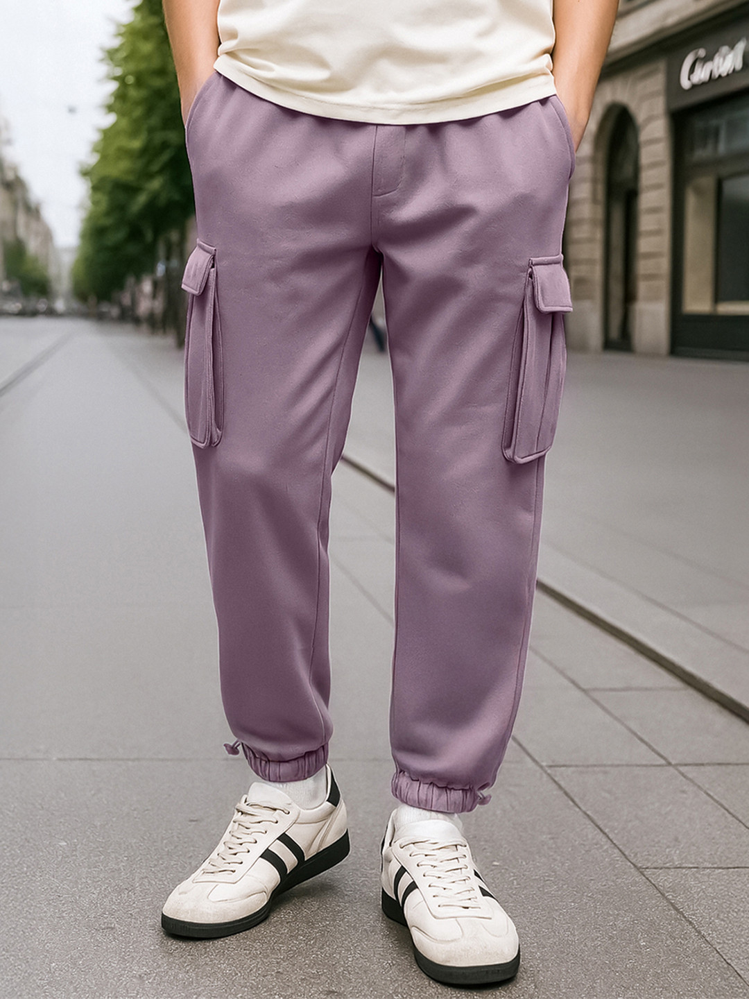 Bewakoof Heavy Duty 1.0 Men Purple Oversized Cargo Joggers