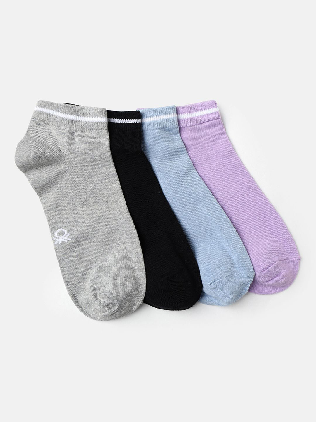 United Colors of Benetton Solid Pack of 4 Unisex Ankle Length Socks