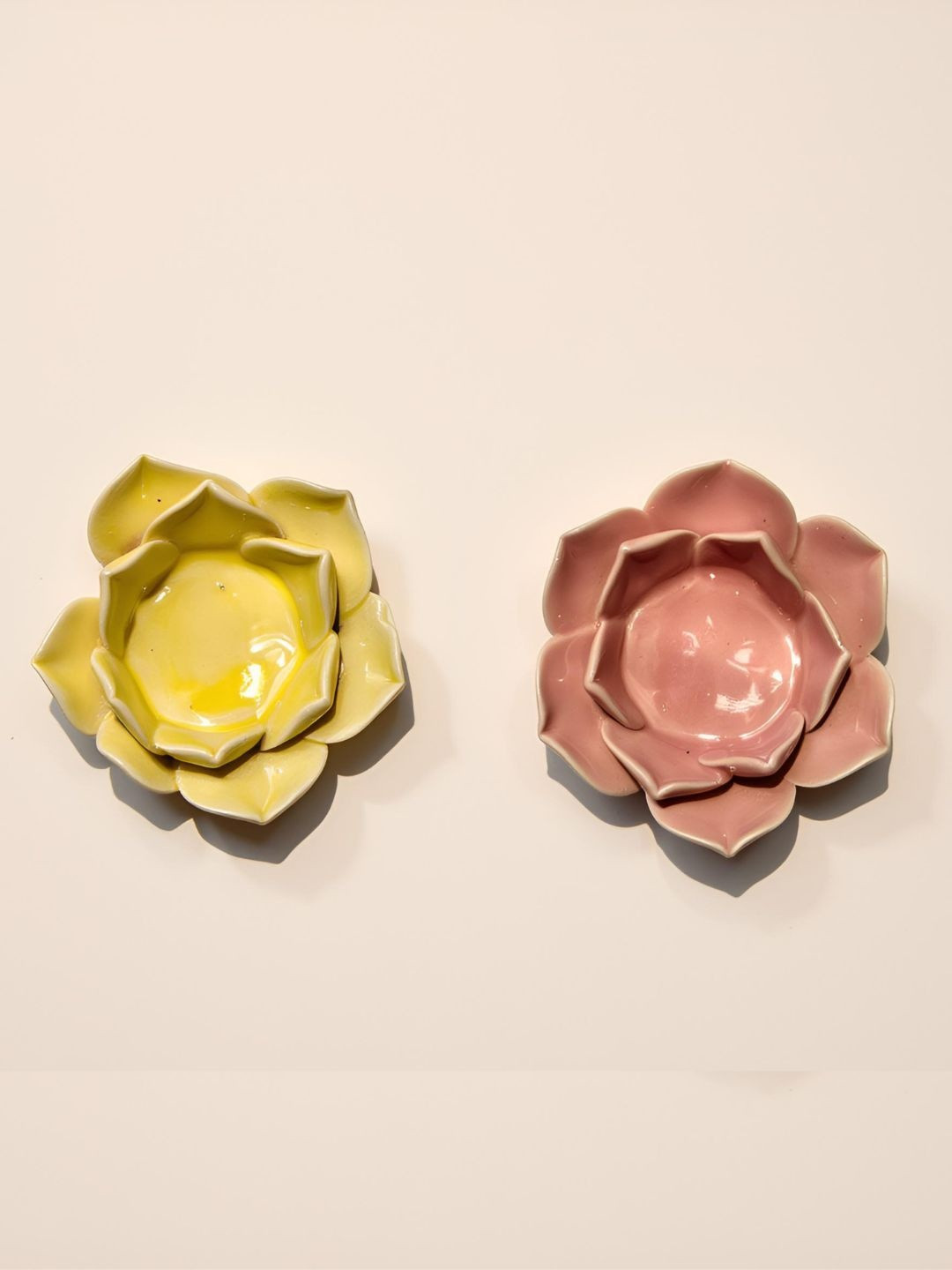 Lotus Set of 2 Flower Candle Holder
