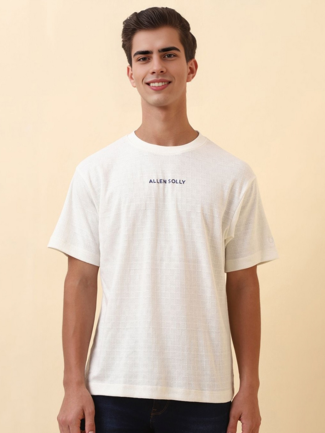 Allen Solly Oversized Textured Crew Neck T-Shirt