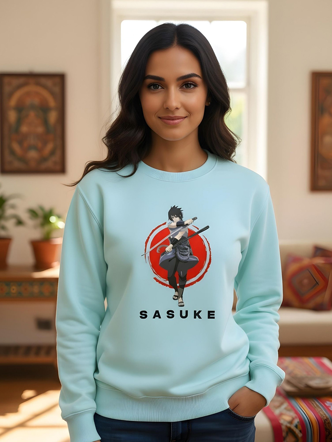 Shopifyy Women Sasuke Uchiha Print Sweatshirt
