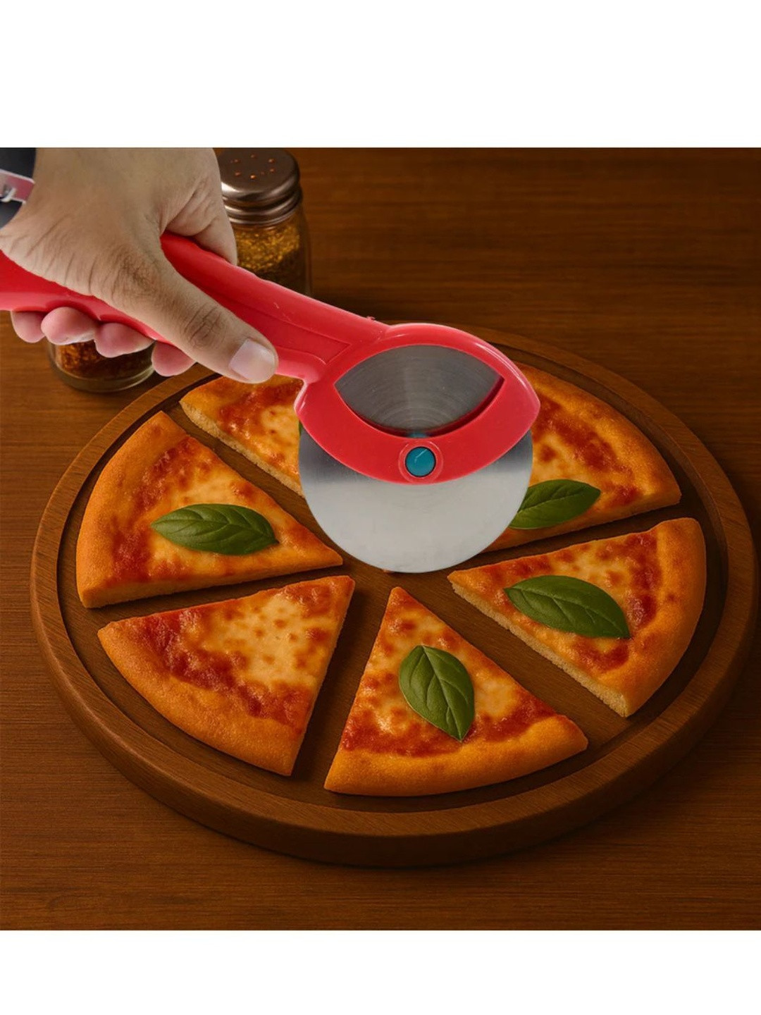 DeoDap Multicoloured Stainless Steel Pizza Cutter