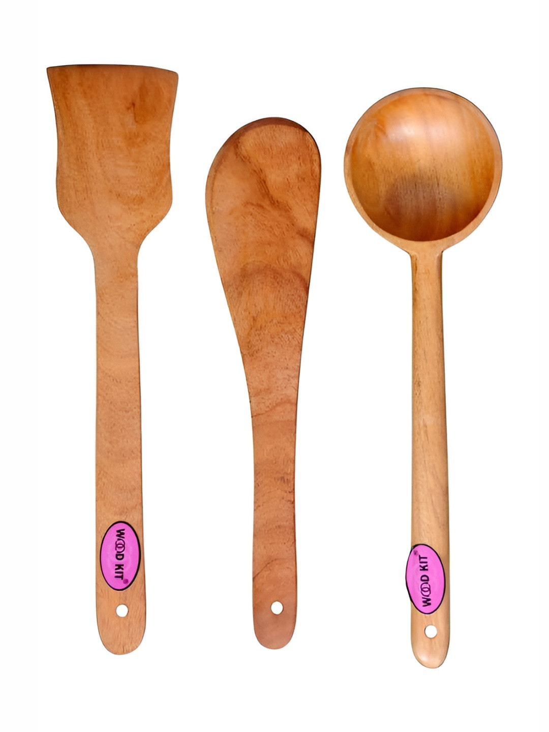 Woodkit Kitchenware 3 Pieces Brown Wood Serving Spoon Spatulas