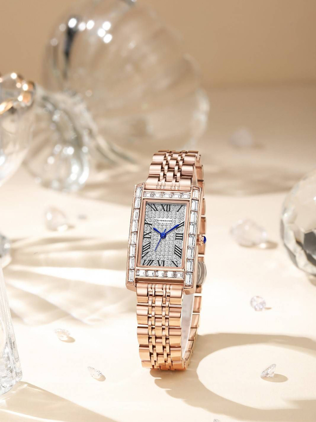 GIORDANO Women Rectangular Dial & Stainless Steel Straps Watch GZ-60119-22