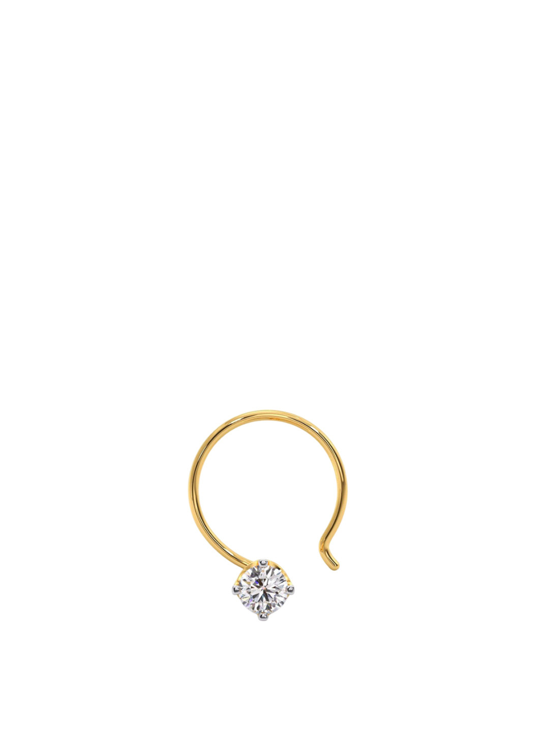 CANDERE A KALYAN JEWELLERS COMPANY  Women 18Kt Gold Diamond Studded Nose Pin 0.05 Kt