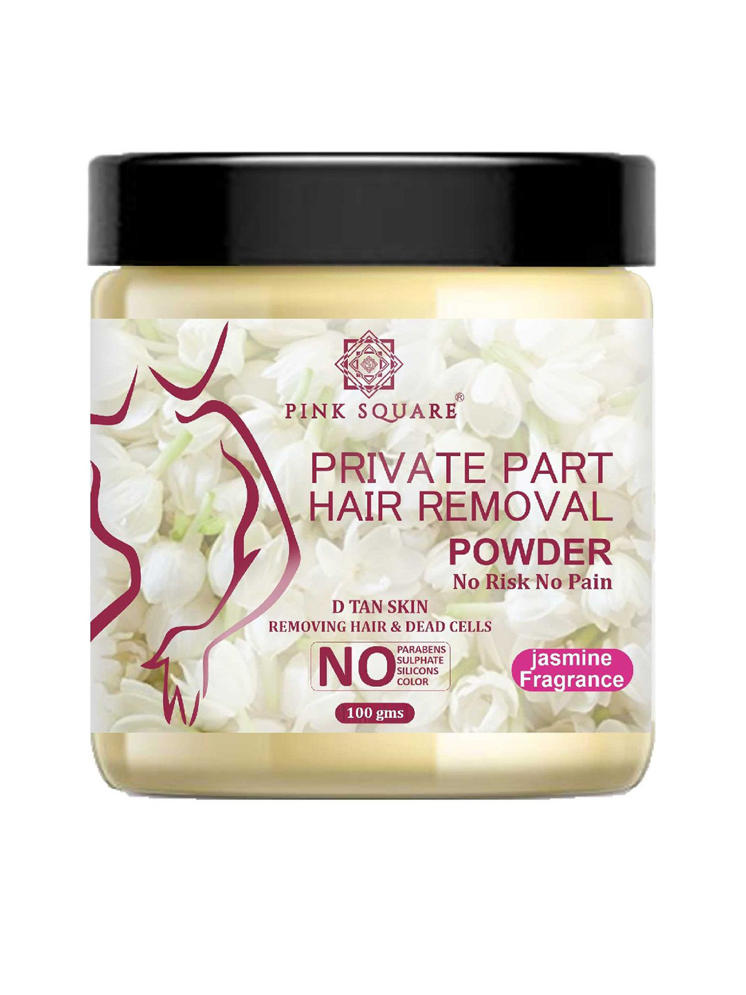 Pink Square Jasmine Fragrance Hair Removal Powder - 100 g