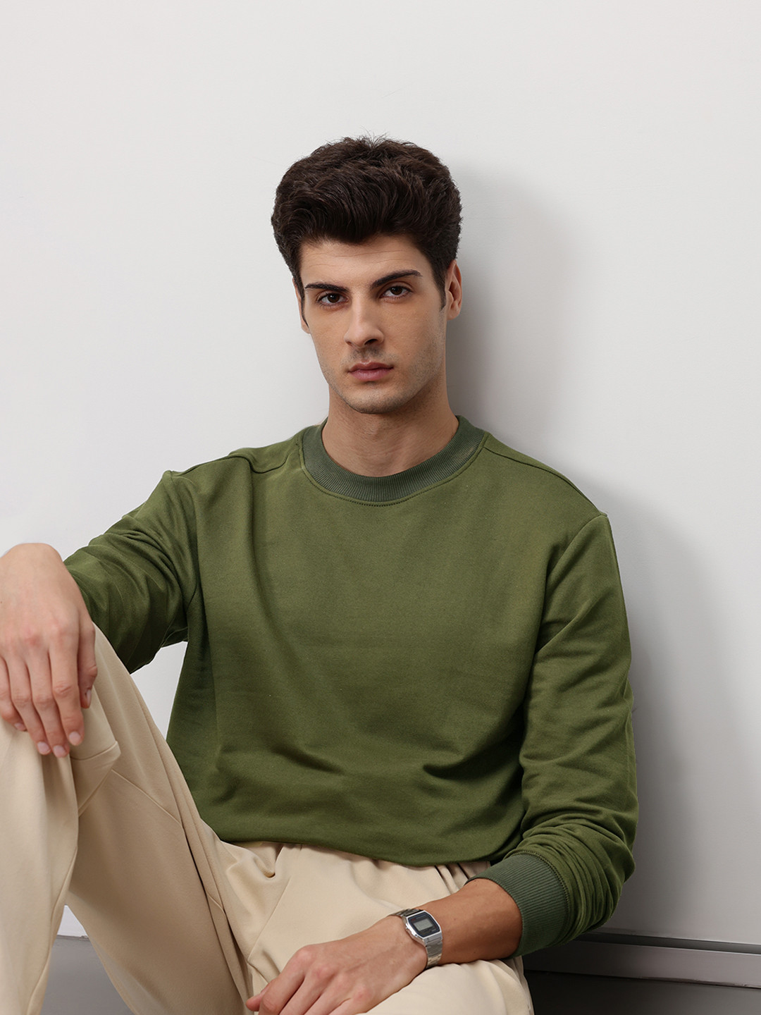 ether Pure Cotton Sweatshirt wit Inner Terry