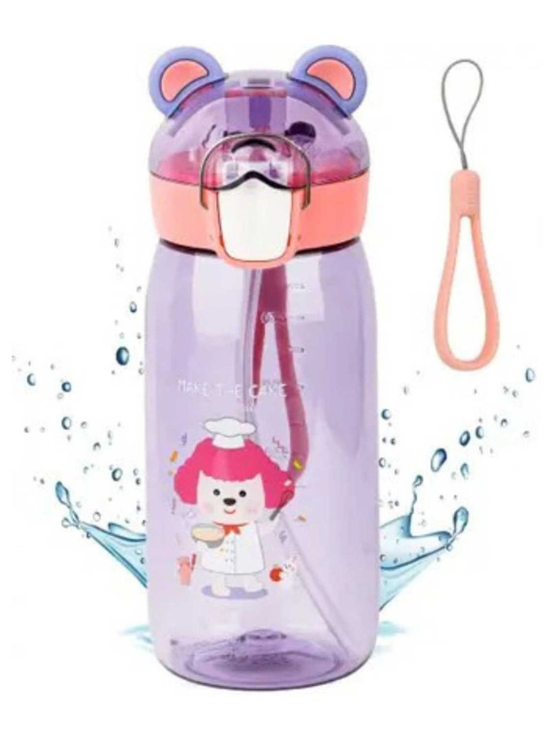 YK Purple Plastic Water Bottle-400ml
