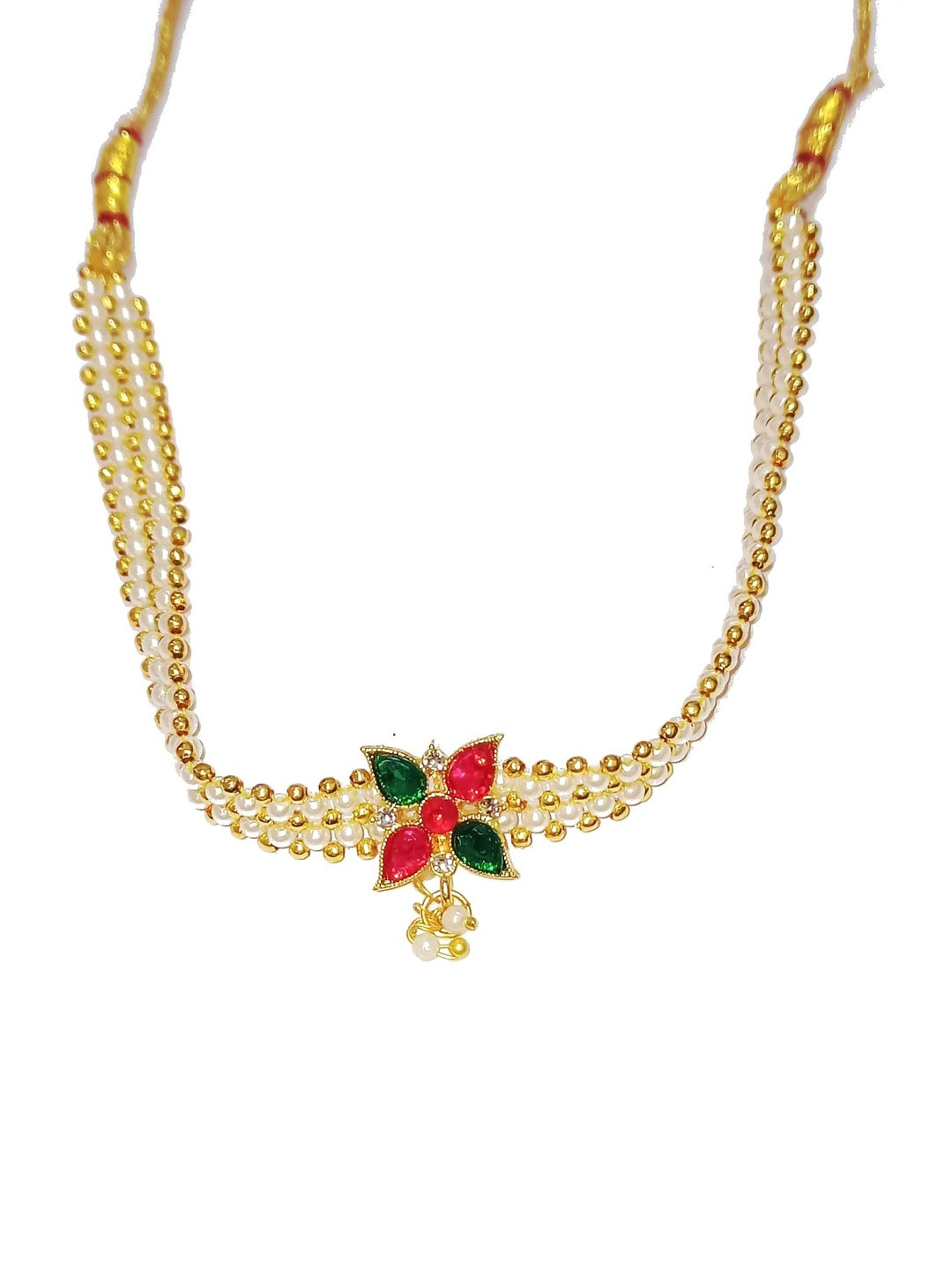 Adhira's Women Gold-Plated Alloy Tanmani Necklace